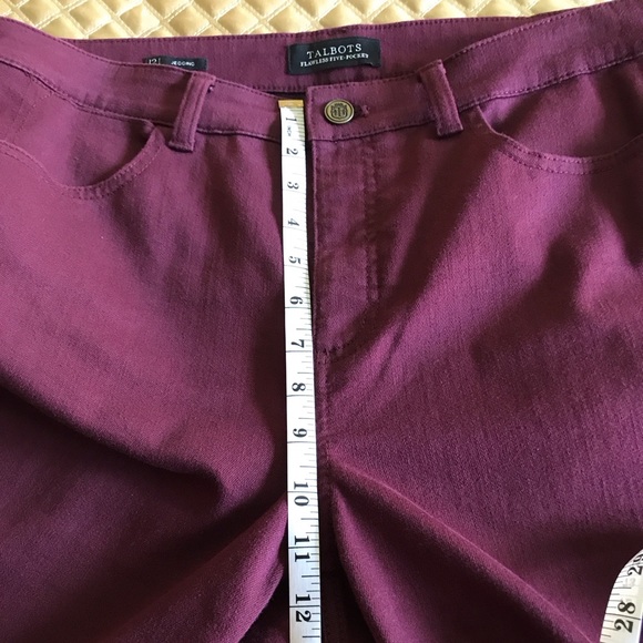 Talbots burgundy flawless five-pocket jeggings size 12 burgundy wine color. - Picture 9 of 12